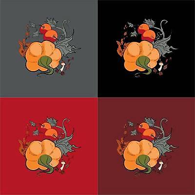 EPS 해외이미지 낙엽 일러스트 호박 사람없음 버섯 할로윈 해외일러스트 잎 채소 파일형식 벡터 이미지허브