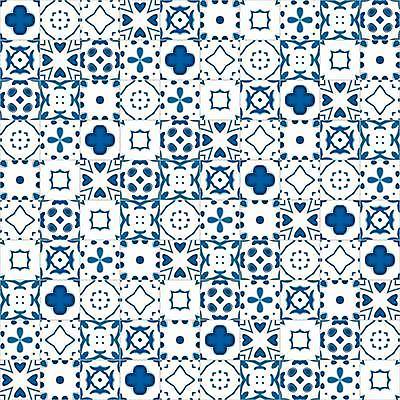 EPS 해외이미지 전통 디자인 패턴 일러스트 벽지 추상 장식 파란색 흰색 포르투갈 타일 묘사 정사각형 모자이크 스페인어 아라베스크 엘리먼트 반복 해외일러스트 도형 유럽 컬러 무늬 파일형식 벡터 이미지허브