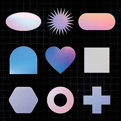 EPS 해외이미지 디자인 스티커 일러스트 추상 사람없음 세트 하트 원형 고리 아치 정사각형 육각형 타원형 십자모양 엘리먼트 홀로그램 해외일러스트 모양 도형 무늬 십자 파일형식 벡터 이미지허브