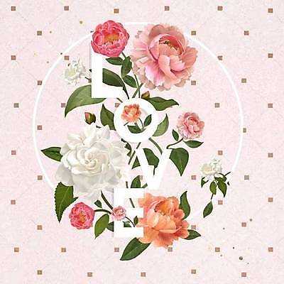 EPS 해외이미지 디자인 꽃 분홍색 일러스트 사랑 타이포그라피 사람없음 해외일러스트 식물 문자 감정 컬러 파일형식 벡터 이미지허브