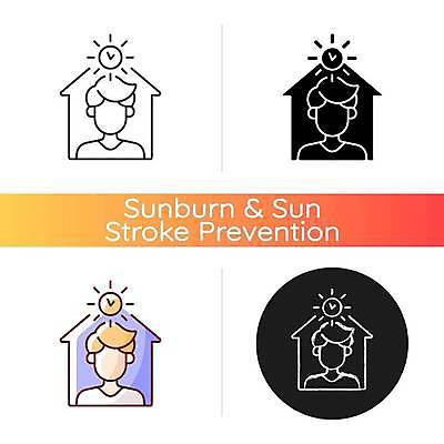 EPS 해외이미지 일러스트 날씨 사람모양 실내 안전 사람없음 태양 시간 뜨거움 플랫 보호 집모양 해외일러스트 자연요소 모양 컨셉 내부 파일형식 벡터 이미지허브