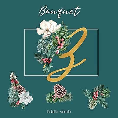 EPS 해외이미지 꽃 일러스트 사각프레임 프레임 사람없음 초록색 솔방울 솔잎 프레임일러스트 호랑가시나무열매 해외일러스트 식물 열매 컬러 잎 사각형 파일형식 벡터 이미지허브