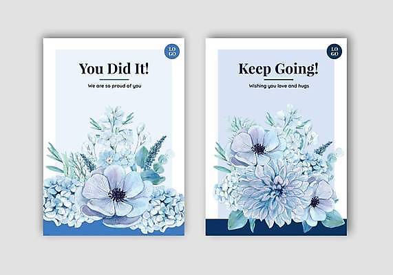 EPS 해외이미지 꽃 하늘색 잎 일러스트 사람없음 분위기 손그림 감성 수국 아네모네 해외일러스트 식물 컨셉 파란색 파일형식 벡터 이미지허브