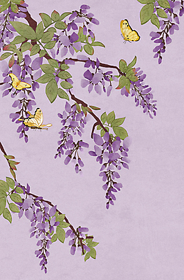 PSD 나비 잎 일러스트 세마리 사람없음 보라색 나뭇가지 동양화 아카시아 민화 아카시아꽃 초충도 국내일러스트 나무 식물 꽃 컬러 곤충 3 미술 그림 파일형식