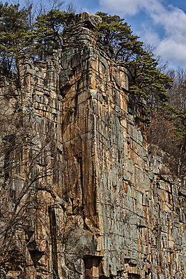 포토 JPG 주간 구름 하늘 풍경 사람없음 야외 바위 소나무 충청북도 단양 단양팔경 명승지 웅장함 사인암 국내포토 자연요소 나무 돌_바위 충청도 파일형식