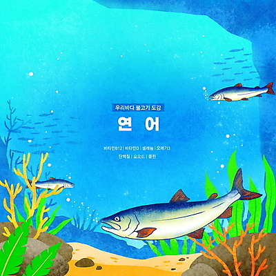 PSD 바다 하늘색 일러스트 한국 세마리 어류 타이포그라피 사람없음 바닷속 해조류 산호초 공기방울 연어 영양소 물고기떼 동물도감 국내일러스트 문자 아시아 3 파란색 수중 수중동물 수중식물 해양식물 파일형식