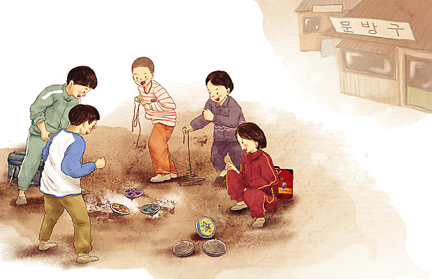 전신 PSD 여자 남자 초등학생 어린이 일러스트 책가방 함께함 서기 웃음 들기 소녀 소년 여러명 친구 추억 즐거움 복고 학창시절 과거 팽이 팽이치기 그리움 웅크림 문방구 옛날 팽이놀이 팽이돌리기 팽이줄 어린이만 80년대 국내일러스트 학생 감정 줄 다수 컨셉 가방 관계 모션 놀이 표정 사람 놀이용품 상점 전통놀이 파일형식