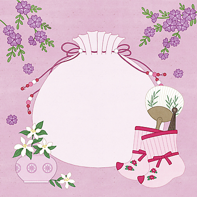 PSD 한국전통 꽃 분홍색 잎 일러스트 복주머니 사람없음 꽃병 전통부채 버선 낙화 민화 전통프레임 국내일러스트 식물 전통 컬러 양말 프레임 전통소품 한국 부채 그림 파일형식