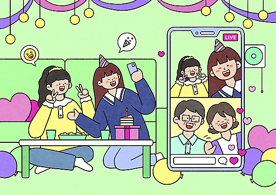 전신 PSD 여자 남자 말풍선 일러스트 가족 모바일 폭죽 들기 앉기 손짓 여러명 상반신 성인 연두색 선물상자 스마트폰 고깔모자 하트 축하 생일파티 생일 생일케이크 브이 손인사 풍선 온라인 이모티콘 화상통화 성인만 언택트 온택트 랜선라이프 온라인파티 국내일러스트 모양 모자_잡화 라이프스타일 기념일 다수 컨셉 관계 모션 선물 사람 초록색 핸드폰 스마트기기 상자 케이크 인사 통화 파일형식