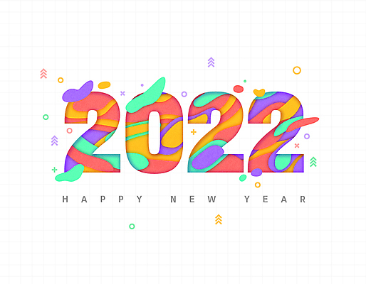 패턴 일러스트 추상 새해 타이포그라피 사람없음 컬러풀 액체 입체 해피뉴이어 2022년 국내일러스트 AI파일 문자 컬러 무늬 새해인사 연도 파일형식 벡터