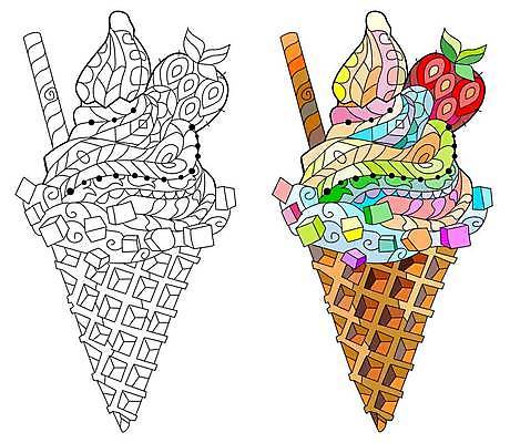 EPS 해외이미지 선 일러스트 추상 디저트 사람없음 달콤 그림 콘아이스크림 젠탱글 해외일러스트 음식 무늬 아이스크림 맛 파일형식 벡터 이미지허브