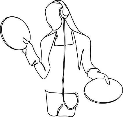 EPS 해외이미지 접시 여자 라인일러스트 일러스트 한명 들기 상반신 성인 헤드셋 음악감상 설거지 라인아트 손그림 고무장갑 드로잉 얼굴없음 성인여자한명만 해외일러스트 1 식기 선 음향기기 장갑 가사 모션 미술 사람 헤드폰 감상 고무 여자한명만 성인여자만 파일형식 벡터 이미지허브