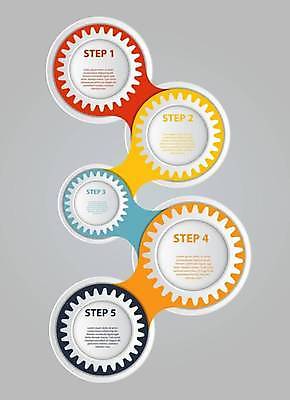 EPS 해외이미지 디자인 하늘색 일러스트 비즈니스 사람없음 빨간색 노란색 검은색 자료 인포그래픽 정보 원형 연결 톱니바퀴 목차 해외일러스트 도형 컬러 파란색 파일형식 벡터 이미지허브