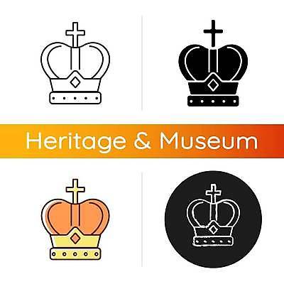 EPS 해외이미지 일러스트 유물 왕관 사람없음 골동품 플랫 박물관 해외일러스트 전통 파일형식 벡터 이미지허브