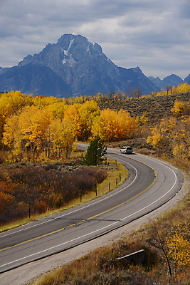 포토 JPG 해외이미지 공원 도로 잎 곡선 교통시설 자연 산 사람없음 노란색 미국 서쪽 와이오밍 전국 해외포토 식물 공공시설 길 선 컬러 교통 북아메리카 방향 시설 생태계 파일형식 이미지허브