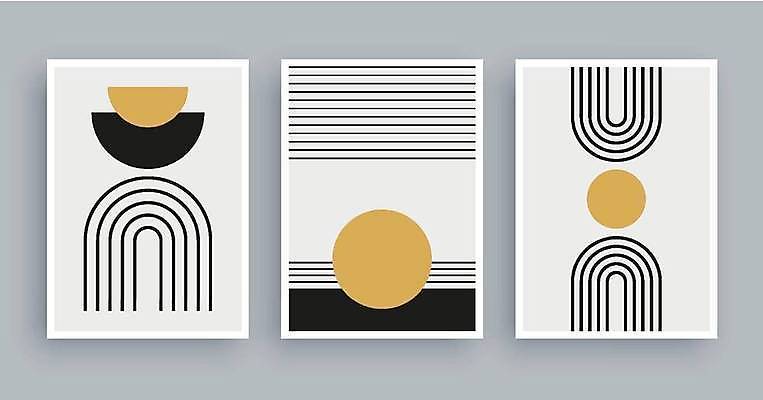 EPS 해외이미지 디자인 백그라운드 무늬 일러스트 추상 사람없음 세트 갈색 검은색 흰색 원형 라인아트 직선 그림 아치 미니멀 해외일러스트 도형 선 컬러 파일형식 벡터 이미지허브