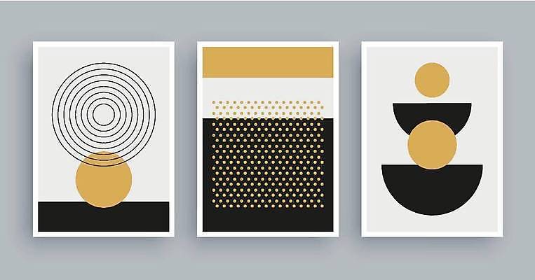 EPS 해외이미지 디자인 백그라운드 무늬 일러스트 추상 사람없음 세트 갈색 검은색 흰색 점 원형 그림 아치 미니멀 해외일러스트 도형 컬러 파일형식 벡터 이미지허브