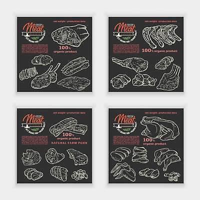 EPS 해외이미지 음식 조각 일러스트 부분 뼈 오리 육류 돼지고기 스테이크 요리 비프스테이크 세트 라벨 상점 소고기 신선 양 시장 낙서 상품 스케치 자르기 수집 메뉴 준비 그림 황소 햄 날것 슬라이스 베이컨 거위 양고기 칠면조 내추럴 등심 생식 송아지고기 정육점 해외일러스트 식재료 포유류 모션 조류 프레임 서양음식 미술 소 파일형식 벡터 이미지허브