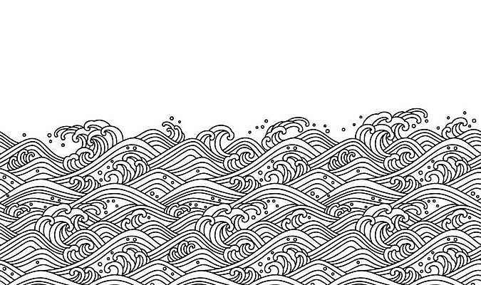 EPS 해외이미지 디자인 물결 파도 백그라운드 일러스트 사람없음 라인아트 해외일러스트 선 바다 파일형식 벡터 이미지허브