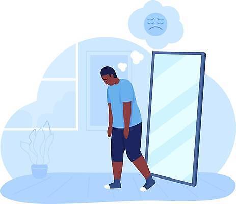 EPS 해외이미지 남자 화분 화초 말풍선 일러스트 창문 표정 한명 성인 거울 슬픔 성인남자한명만 해외일러스트 식물 1 감정 사람 남자한명만 성인남자만 파일형식 벡터 이미지허브