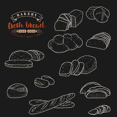 EPS 해외이미지 포스터 일러스트 포장 프레임 세트 바구니 상점 카페 빵집 수확 도넛 맛 바게트 상품 낟알 스케치 밀 수집 메뉴 복고 윤곽 토스트 배지 베이글 덩어리 프랑스어 번 옛날 호밀 활자 스타일 브레첼 해외일러스트 문자 빵 컨셉 농업 디저트 곡류 미술 활자판 파일형식 벡터 이미지허브