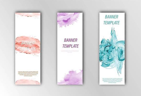 EPS 해외이미지 세로배너 분홍색 카드템플릿 일러스트 사람없음 파란색 보라색 질감 배너세트 해외일러스트 템플릿 배너 컬러 카드_감사 세로 세트 파일형식 벡터 이미지허브