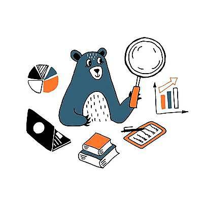 EPS 해외이미지 일러스트 돋보기 들기 사람없음 귀여움 만화 곰캐릭터 해외일러스트 동물캐릭터 컨셉 곰 모션 파일형식 벡터 이미지허브