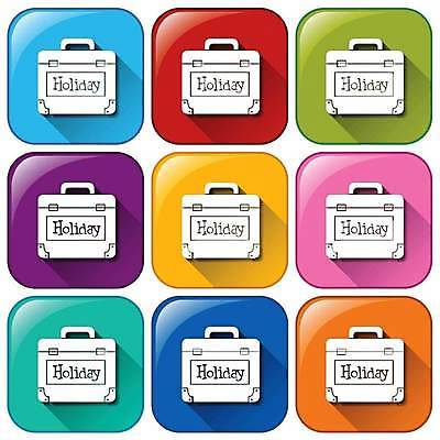 EPS 해외이미지 서류가방 일러스트 버튼 휴가 사람없음 컬러풀 해외일러스트 컬러 가방 파일형식 벡터 이미지허브