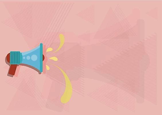 EPS 해외이미지 분홍색 일러스트 사람없음 확성기 외침 알림 지오메트릭 카피스페이스 해외일러스트 컬러 소리 공백 파일형식 벡터 이미지허브