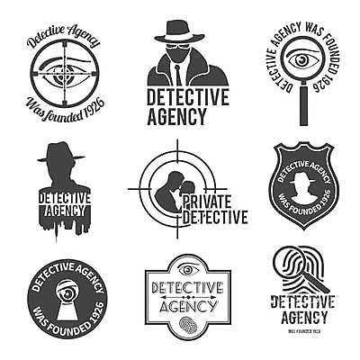 EPS 해외이미지 일러스트 돋보기 사람없음 세트 라벨 심볼 경찰뱃지 지문 형사 해외일러스트 프레임 경찰 배지 파일형식 벡터 이미지허브