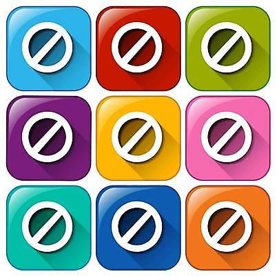 EPS 해외이미지 일러스트 버튼 사람없음 컬러풀 금지 사인 해외일러스트 컬러 파일형식 벡터 이미지허브