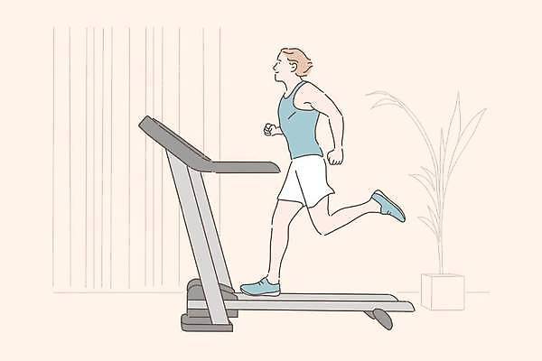 EPS 해외이미지 남자 일러스트 한명 성인 운동복 달리기 건강관리 런닝머신 성인남자한명만 해외일러스트 1 옷 모션 건강 관리 사람 운동기구 남자한명만 성인남자만 파일형식 벡터 이미지허브