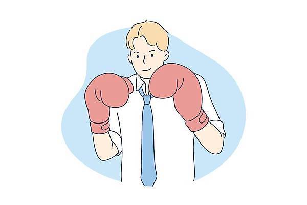 EPS 해외이미지 남자 하늘색 일러스트 비즈니스 한명 들기 상반신 성인 권투글러브 비즈니스맨 성인남자한명만 해외일러스트 1 모션 사람 파란색 글러브 직장인 남자한명만 성인남자만 파일형식 벡터 이미지허브