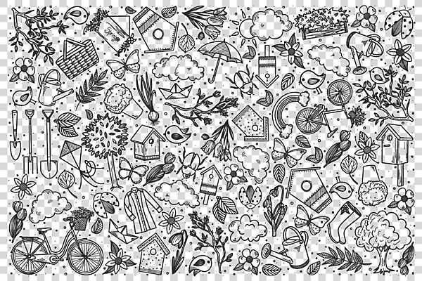 EPS 해외이미지 나무 식물 꽃 화분 나비 무지개 일러스트 우산 조류 나뭇잎 사람없음 세트 태양 자전거 봄 물뿌리개 나뭇가지 둥지 낙서 삽 라인아트 연 종이배 손그림 봄옷 소풍바구니 원예용품 해외일러스트 자연요소 동물 옷 계절 선 생활용품 곤충 잎 바구니 놀이용품 바이크 종이접기 파일형식 벡터 이미지허브