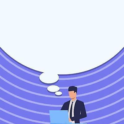 EPS 해외이미지 남자 말풍선 곡선 일러스트 프레임 한명 상반신 성인 파란색 노트북 비즈니스맨 성인남자한명만 카피스페이스 해외일러스트 1 선 컬러 비즈니스 사람 전자제품 공백 직장인 남자한명만 성인남자만 파일형식 벡터 이미지허브