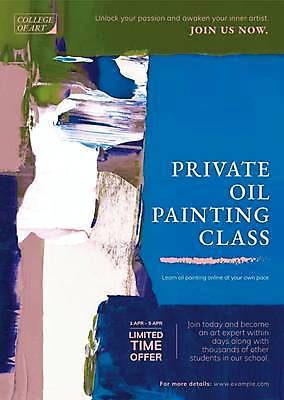 EPS 해외이미지 포스터 일러스트 사람없음 질감 미술교육 유화 클래스 포스터템플릿 해외일러스트 템플릿 교육 미술 파일형식 벡터 이미지허브