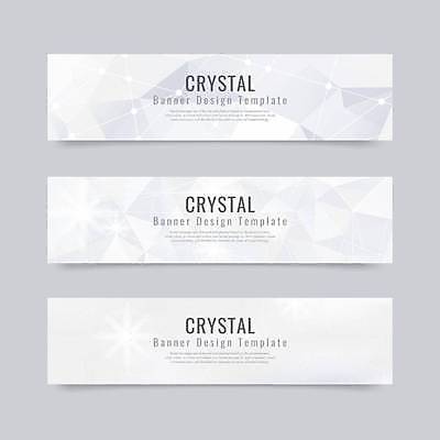 EPS 해외이미지 디자인 배너 일러스트 사람없음 그래픽 가로 세트 흰색 크리스탈 질감 해외일러스트 컬러 광석 파일형식 벡터 이미지허브