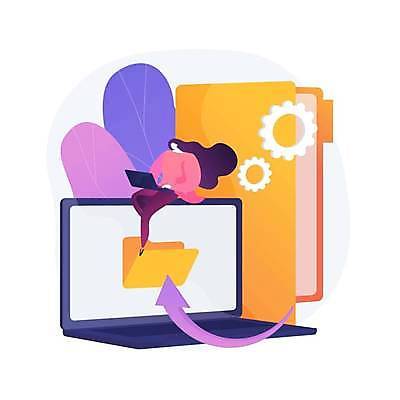 EPS 해외이미지 전신 여자 화살표 일러스트 비즈니스 한명 앉기 성인 노트북 폴더 파일폴더 성인여자한명만 해외일러스트 1 모션 사람 전자제품 사무용품 파일 여자한명만 성인여자만 파일형식 벡터 이미지허브