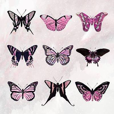 EPS 해외이미지 분홍색 나비 스티커 일러스트 종류 사람없음 세트 뷰티 다양 해외일러스트 컬러 다수 곤충 파일형식 벡터 이미지허브