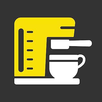 EPS 해외이미지 커피 일러스트 사람없음 노란색 검은색 흰색 커피메이커 에스프레소머신 해외일러스트 음료 컬러 커피용품 파일형식 벡터 이미지허브