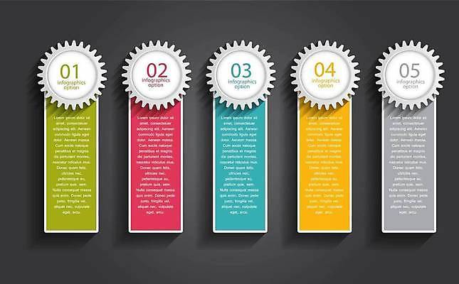 EPS 해외이미지 디자인 일러스트 비즈니스 사람없음 숫자 사각형 자료 인포그래픽 정보 톱니바퀴 목차 해외일러스트 도형 문자 파일형식 벡터 이미지허브