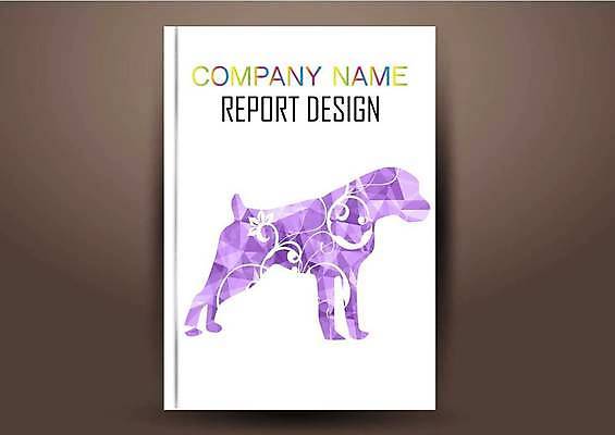 EPS 해외이미지 표지디자인 표지 북커버 일러스트 비즈니스 사람없음 책 보라색 강아지 폴리곤 표지샘플 해외일러스트 컬러 반려동물 개 파일형식 벡터 이미지허브