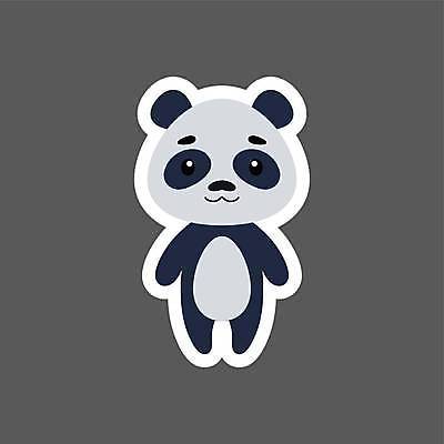EPS 해외이미지 동물캐릭터 스티커 일러스트 사람없음 귀여움 회색 판다 만화 해외일러스트 일러캐릭터 동물 캐릭터 컬러 컨셉 곰 파일형식 벡터 이미지허브
