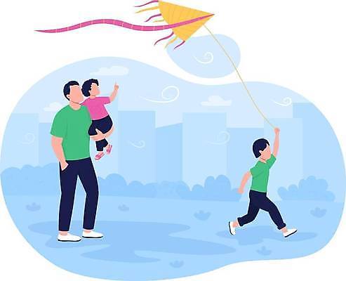 EPS 해외이미지 전신 여자 남자 딸 아들 어린이 하늘색 일러스트 서기 들기 소년 성인 달리기 손들기 가리킴 아빠 연 연날리기 주머니손 얼굴없음 들어올리기 해외일러스트 가족 모션 사람 손짓 파란색 놀이용품 전통놀이 파일형식 벡터 이미지허브