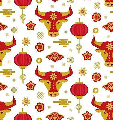 EPS 해외이미지 전통 꽃 백그라운드 패턴 일러스트 사람없음 빨간색 전통무늬 동전 금색 소 구름모양 해외일러스트 모양 식물 컬러 돈 무늬 포유류 파일형식 벡터 구름_자연 이미지허브