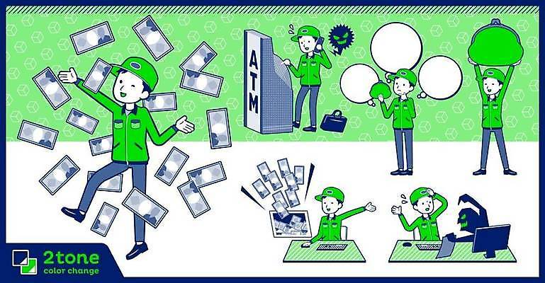 EPS 해외이미지 전신 직업 남자 포즈 말풍선 일러스트 통신 모션 노동자 프레임 여러명 성인 초록색 세트 업무 서명 성인남자만 카피스페이스 해외일러스트 컬러 다수 사람 공백 작업 남자만 성인만 파일형식 벡터 이미지허브