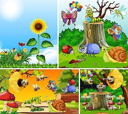 EPS 해외이미지 나무 식물 동물 캐릭터 야생동물 어린이 곤충 일러스트 상상 자연 생물 매달리기 이야기 가면 사람 풍경 야외 초록색 세트 컬러풀 환경 정원 벌레 작음 만화 자르기 벌 장면 공상 리빙 벌집 내추럴 동물상 가상 환상 시리즈 해외일러스트 일러캐릭터 컬러 컨셉 모션 조형물 크기 생태계 파일형식 벡터 이미지허브