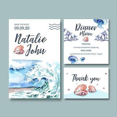 EPS 해외이미지 구름 템플릿 파도 결혼 일러스트 조개 사람없음 세트 산호초 청첩장 진주 물결무늬 해파리 해외일러스트 자연요소 물결 바다 무늬 어패류 카드_감사 이벤트 수중식물 자포동물 보석 파일형식 벡터 이미지허브