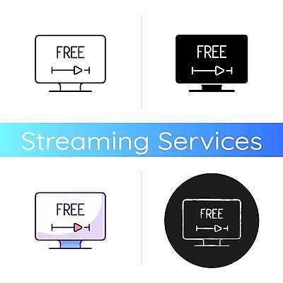 EPS 해외이미지 일러스트 사람없음 모니터 플랫 서비스 재생 영상 동영상 무료 스트리밍 해외일러스트 컴퓨터 방송 파일형식 벡터 이미지허브