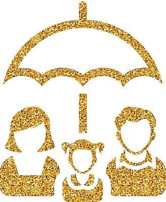 EPS 해외이미지 일러스트 우산 가족 사람모양 사람없음 반짝임 금박 더스트파티클 해외일러스트 모양 관계 모션 파일형식 벡터 이미지허브